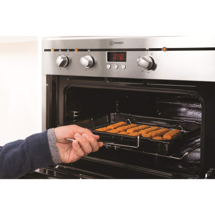 GRADE A1 - As new but box opened - Indesit FIMDE23IXS Multifunction Electric Built-in Double Oven Stainless Steel