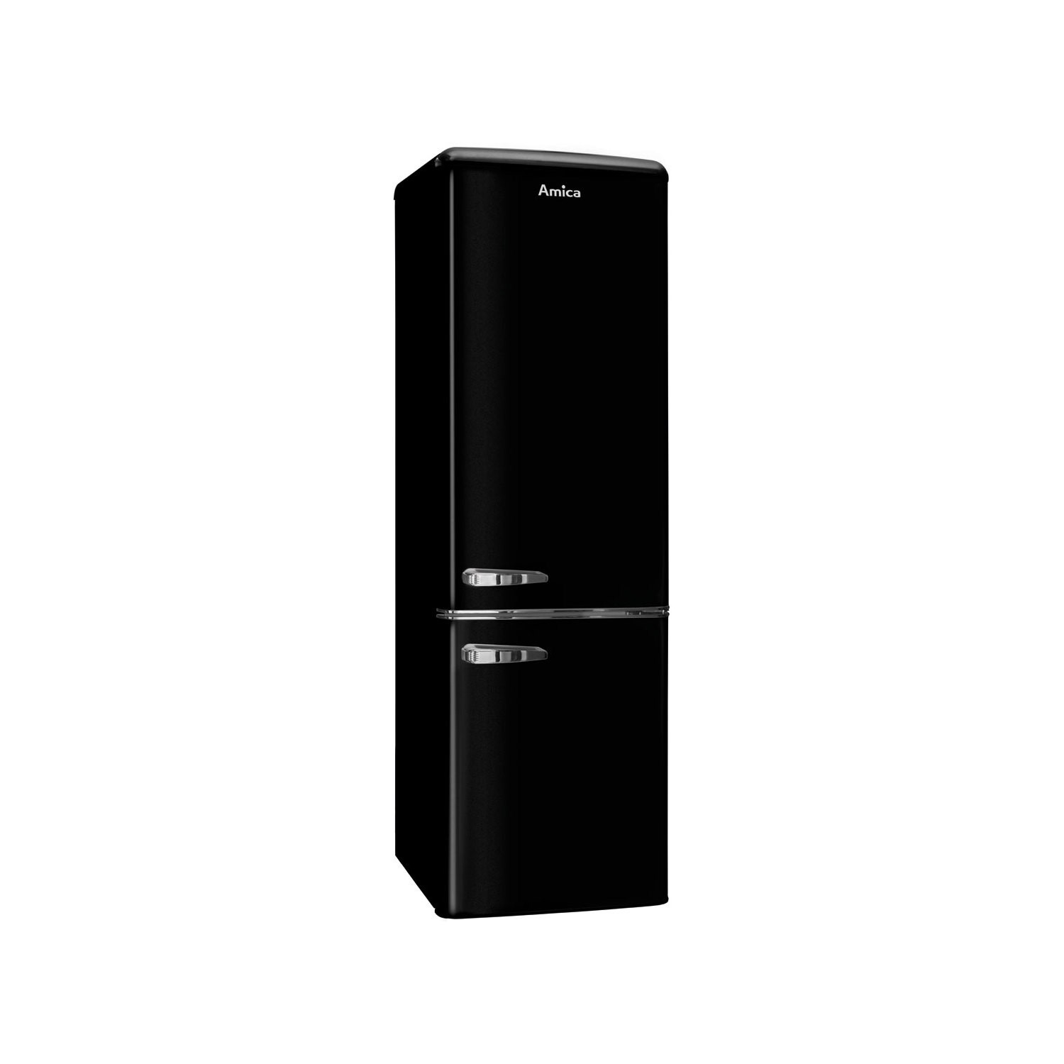 Amica 244 Litre 70 30 Freestanding Fridge Freezer Black Fkr29653b Appliances Direct