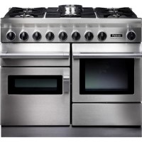 Falcon 83470 CKR 110cm Dual Fuel Range Cooker - Stainless Steel - Porthole Doors - Gloss Pan Stands