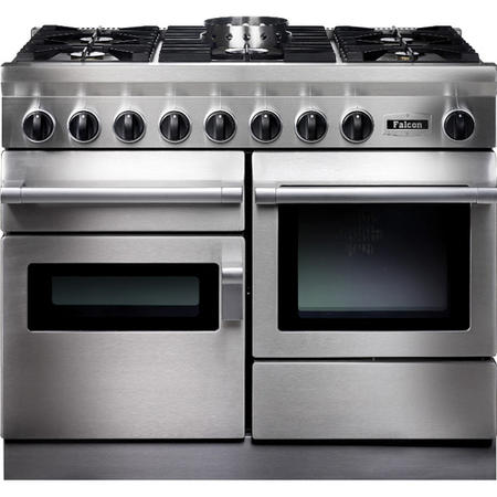 Falcon 83470 CKR 110cm Dual Fuel Range Cooker - Stainless Steel - Porthole Doors - Gloss Pan Stands