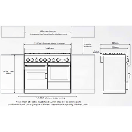 Falcon 83470 CKR 110cm Dual Fuel Range Cooker - Stainless Steel - Porthole Doors - Gloss Pan Stands