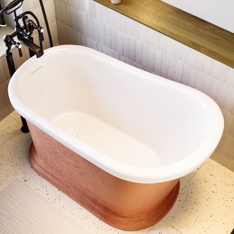 Copper Effect Roll Top Deep Freestanding Bath 1300 x 720mm - Florence