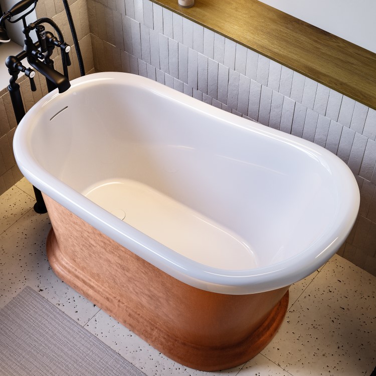 Copper Effect Roll Top Deep Freestanding Bath 1300 x 720mm - Florence