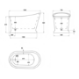 White Roll Top Deep Freestanding Bath 1300 x 720mm - Florence
