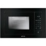 Smeg FME120N Linea Built In Microwave Oven With Grill - Black