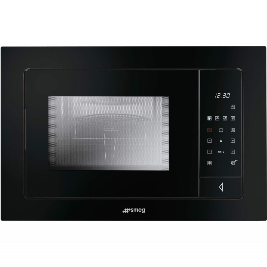 black microwave oven with grill