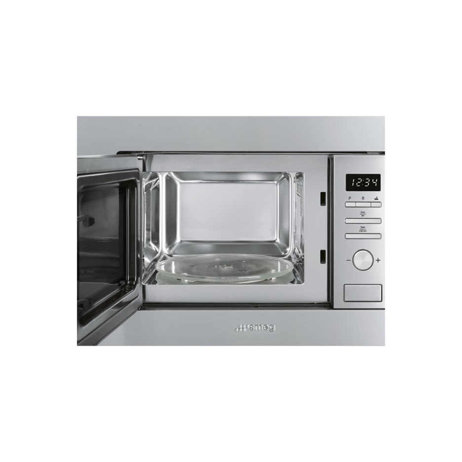Smeg 17L 800w Builtin Microwave with Grill Stainless Steel FMI017X