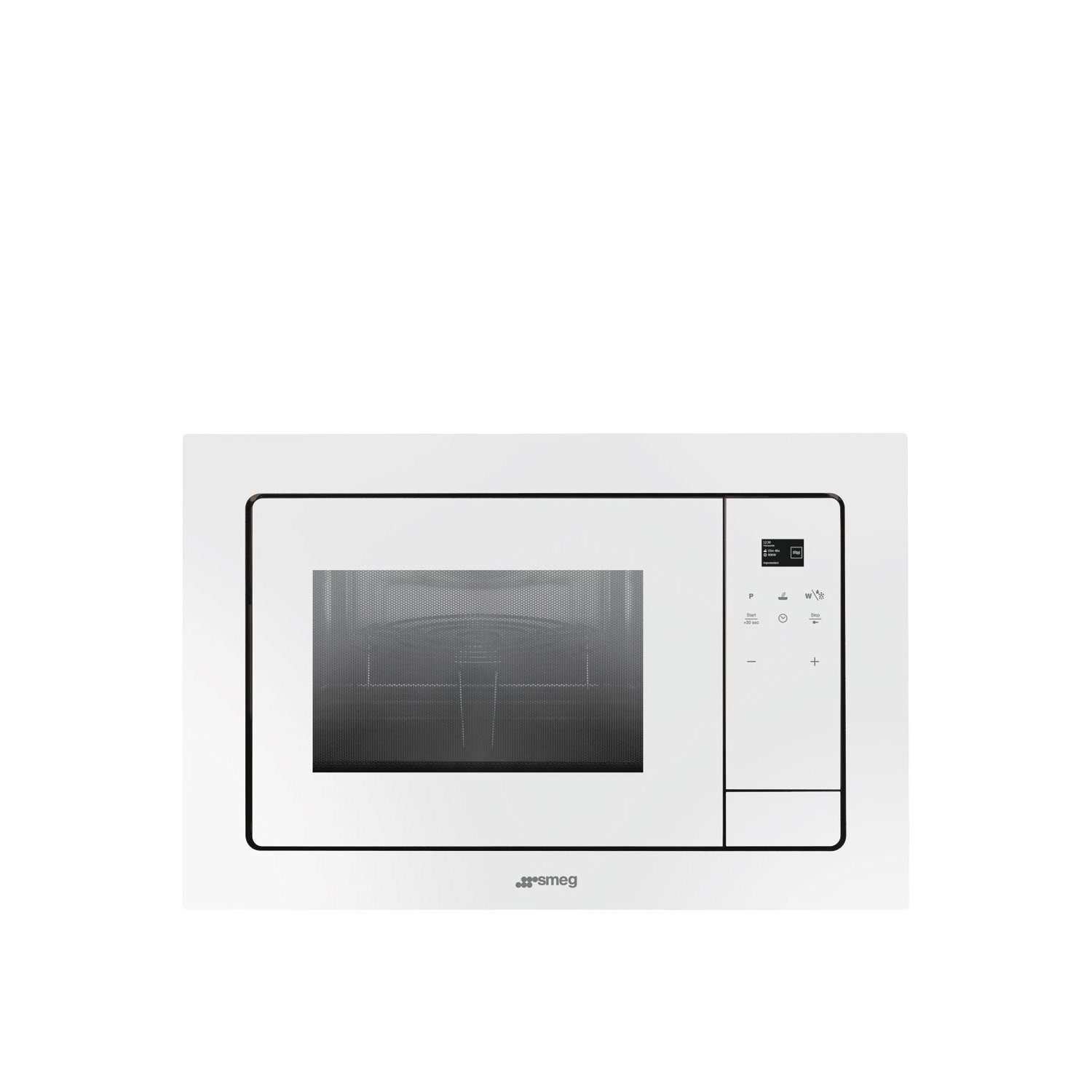 Smeg FMI120B Linea Builtin Microwave With Grill White Appliances Direct