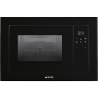 Smeg FMI120N1 Linea Built-in Microwave Oven With Grill - Black