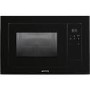 Smeg FMI120N1 Linea Built-in Microwave Oven With Grill - Black