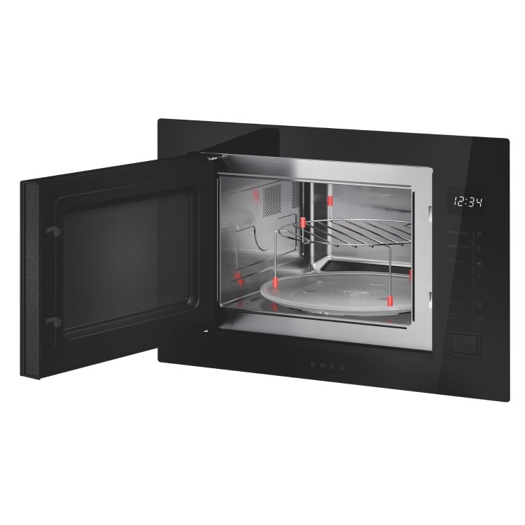Smeg Musa Built-In 900W Microwave with Grill - Black