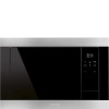 GRADE A1 - Smeg FMI320X Classic 21L Stainless Steel and Eclipse Glass Built-in Microwave with Grill