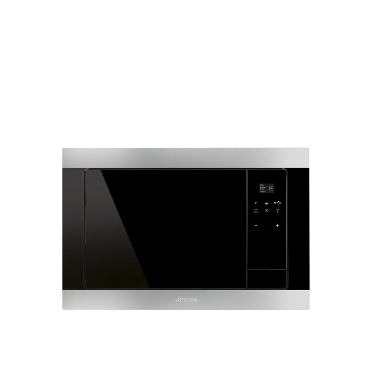 GRADE A2 - Smeg FMI320X Classic 21L Stainless Steel and Eclipse Glass Built-in Microwave with Grill