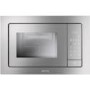 Smeg FME120 Linea Built In Microwave Oven With Grill - Silver Glass
