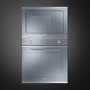 GRADE A2 - Smeg FMI420S Cucina 20L Built-in Microwave Oven And Grill - Silver Glass