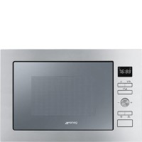 Smeg FMI425S Cucina Built-In 900W Microwave with Grill - Silver Glass