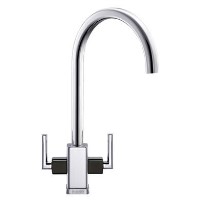 Franke FMTVBKCH Mythos MTV Black Glass Shoulder Tap - Chrome
