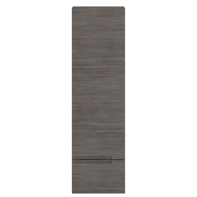 Grey Wall Hung Tall Bathroom Storage Unit - W400 x H1400mm
