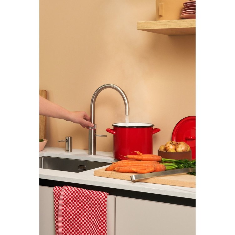 Quooker Fusion Instant Boiling Water Kitchen Tap - Stainless Steel Round Spout