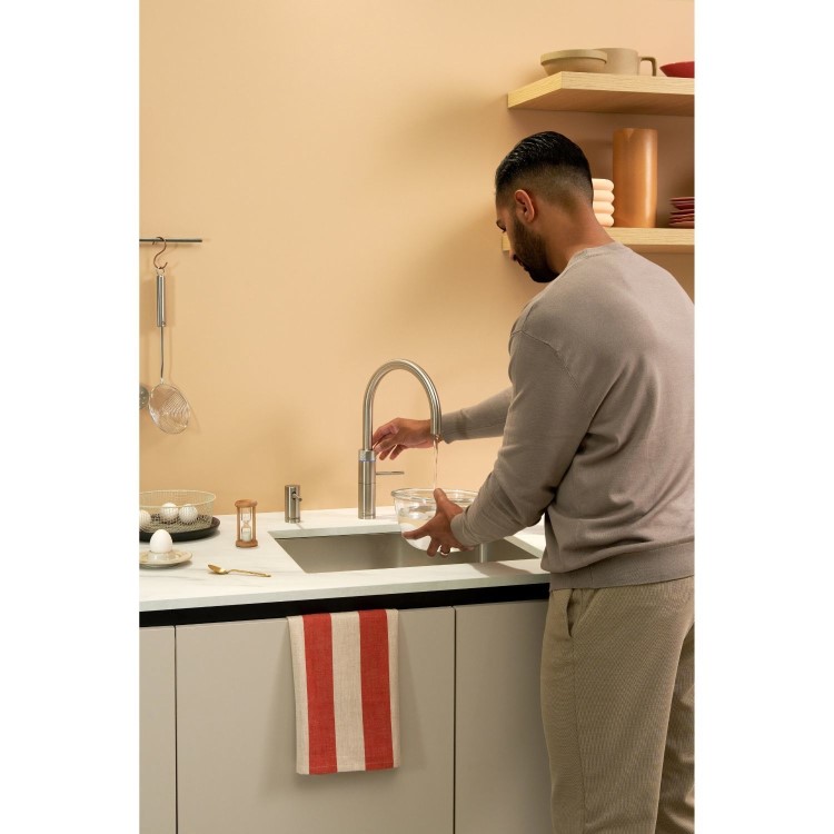 Quooker Fusion Instant Boiling Water Kitchen Tap - Stainless Steel Round Spout