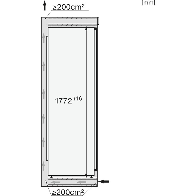 Miele 213 Litre Integrated In-Column Freezer