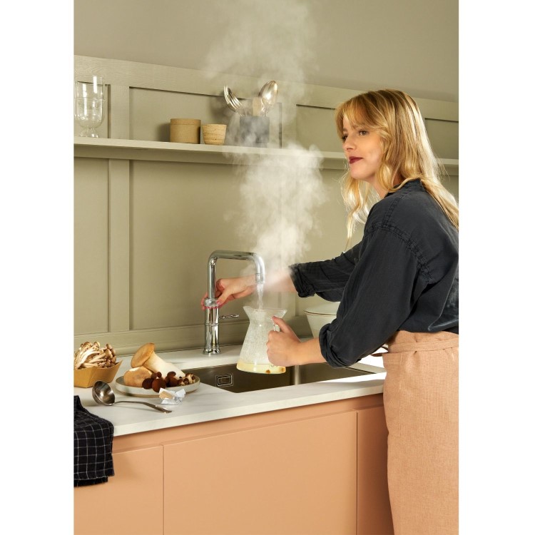 Quooker Fusion Instant Boiling Water Kitchen Tap - Chrome Square Spout