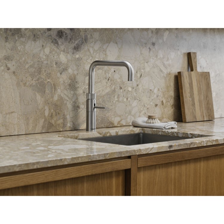 Quooker Fusion Instant Boiling Water Kitchen Tap - Stainless Steel Square Spout