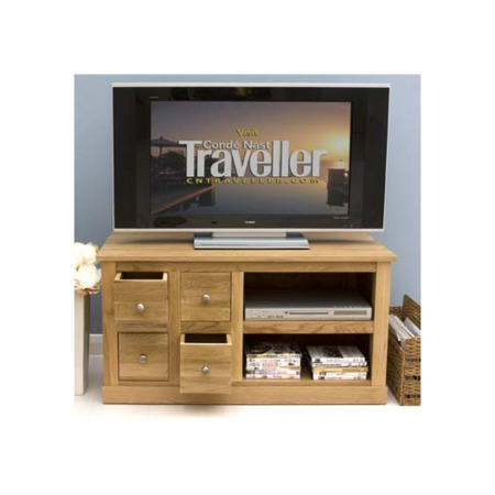 Baumhaus Mobel Solid Oak DVD Storage TV Cabinet 