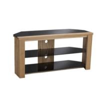 LPD Ashleigh Ash Veneer and Black Glass Corner TV Unit