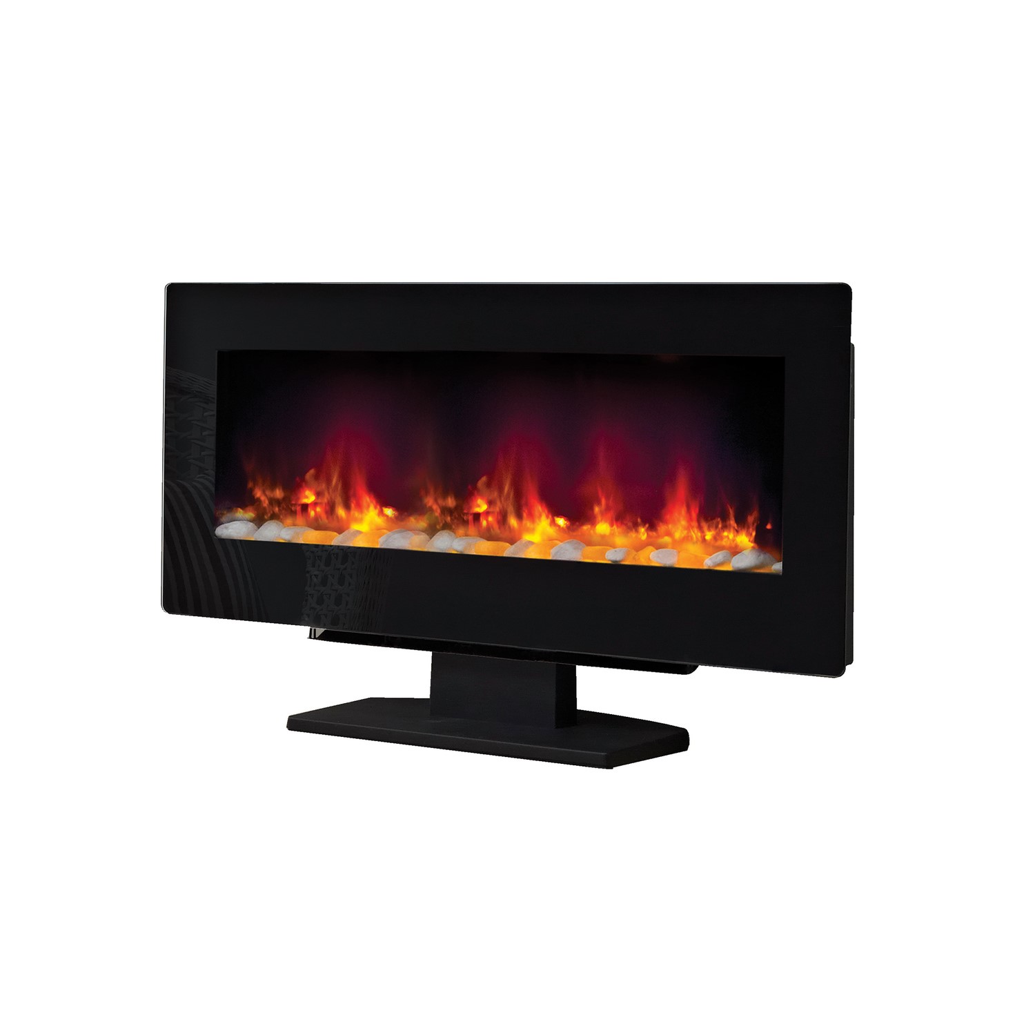 Bemodern Amari Black Electric Fireplace Wall Mounted Or Free