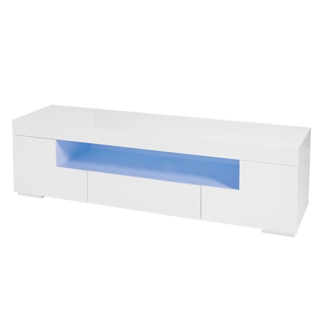 LPD Milano White High Gloss LED TV Unit - TV's up to 65"