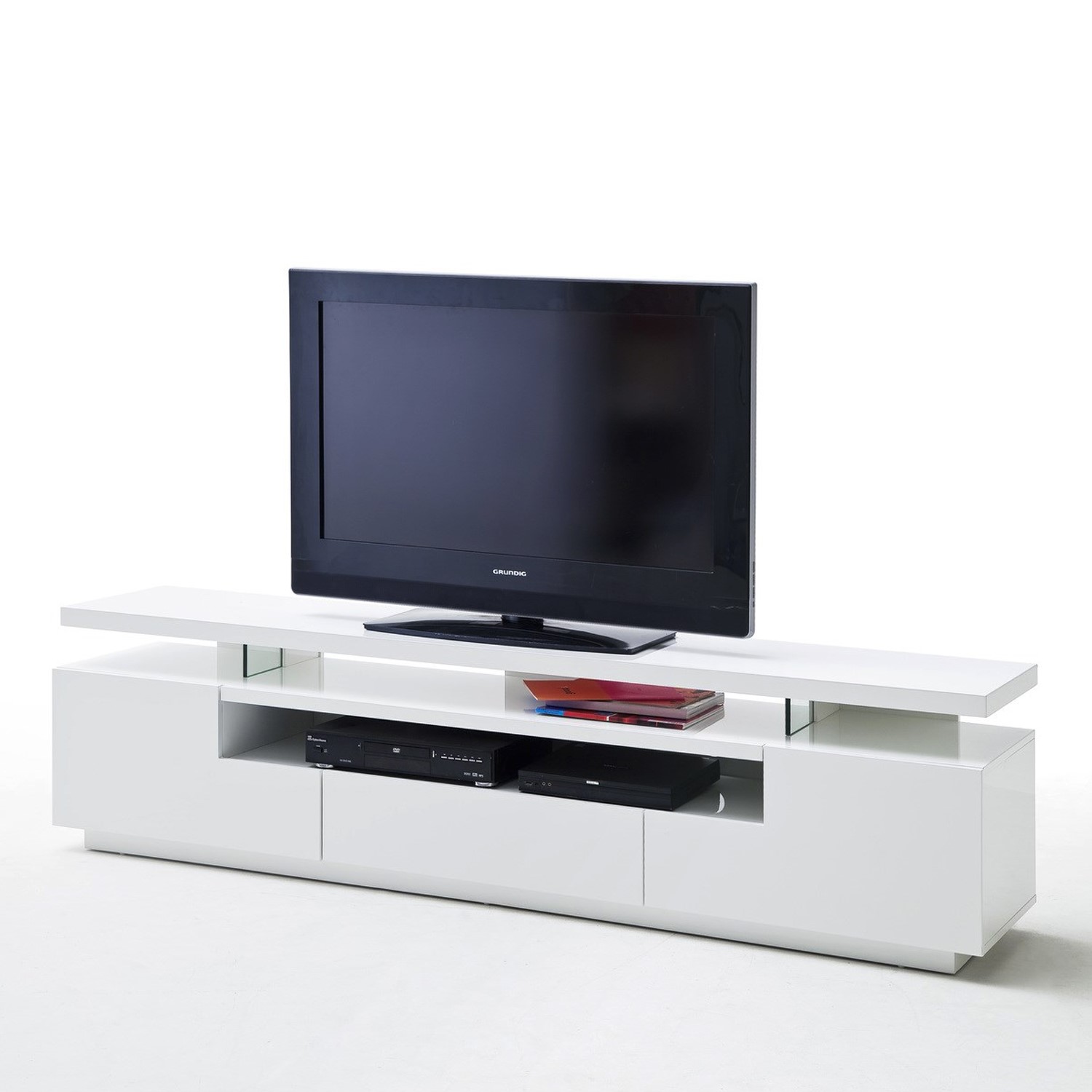 Evoque White High Gloss Soundbar Tv Unit With Led Feature
