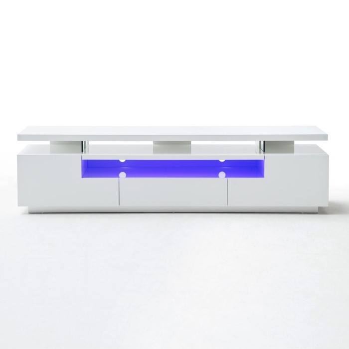 Evoque White High Gloss Soundbar Tv Unit With Led Feature Fol100213 Evoque White High Gloss Soundbar Tv Unit With Led Feature