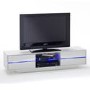 Evoque White High Gloss TV Unit with LED Glass Shelf and Storage