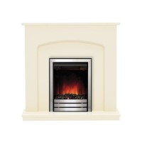 Cream Freestanding Pebbe Effect Electric Fireplace Suite - Be Modern Bewley