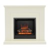 Be Modern Stanton Electric Fireplace Suite in Almond Stone Effect with Black Nickel Trim &amp; Fret