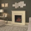 Be Modern Stanton Electric Fireplace Suite in Almond Stone Effect with Black Nickel Trim &amp; Fret