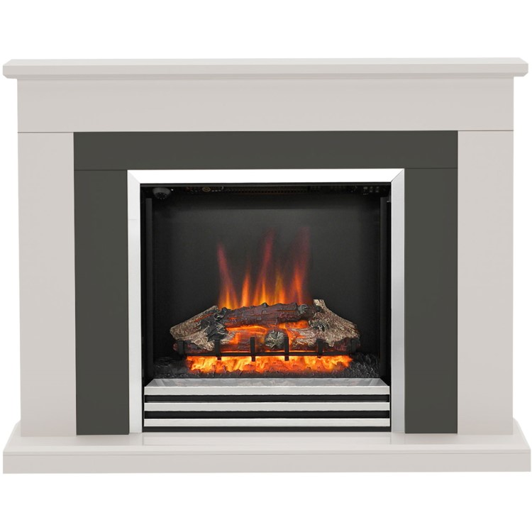 Be Modern 48" Matt Cashmere Freestanding Electic Fireplace Suite - Preston