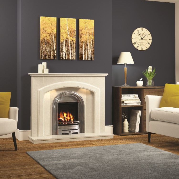 Be Modern Abbey Slimline 120mm Gas Fire Fully Polished