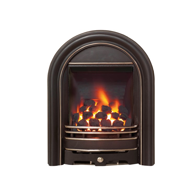 Be Modern Abbey Deepline 180mm Gas Fire in Black Highlight