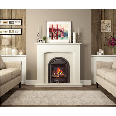 Be Modern Abbey Deepline 180mm Gas Fire in Black Highlight