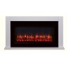 Suncrest Electric Low Level Fireplace Suite in White with Wide Screen Fire - Lumley
