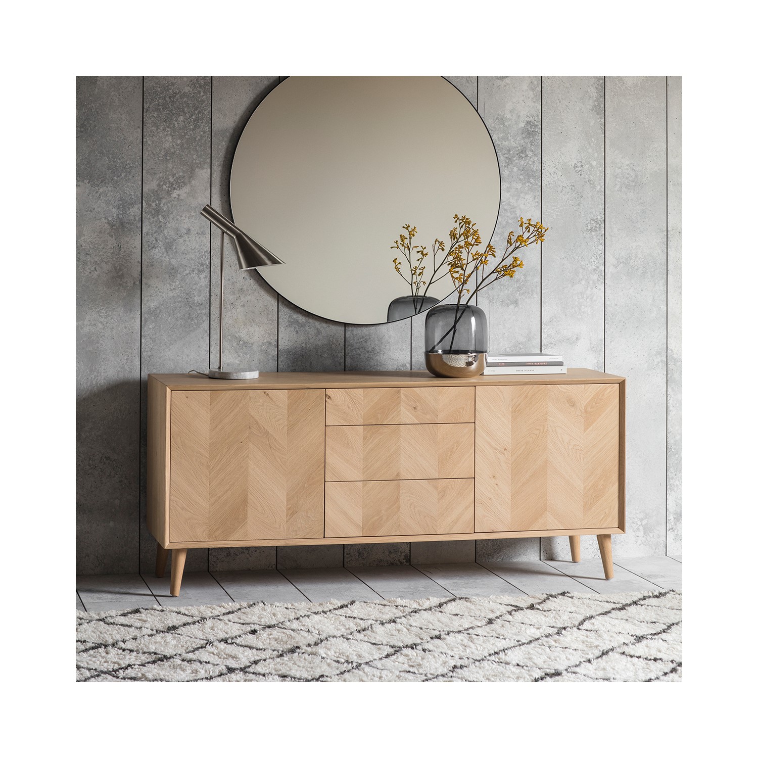Chevron oak on sale media unit