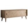 Milano Oak TV Unit with 2 Chevron Sliding Doors TV's up to 73" - Caspian House