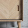 Milano Oak TV Unit with 2 Chevron Sliding Doors TV's up to 73" - Caspian House