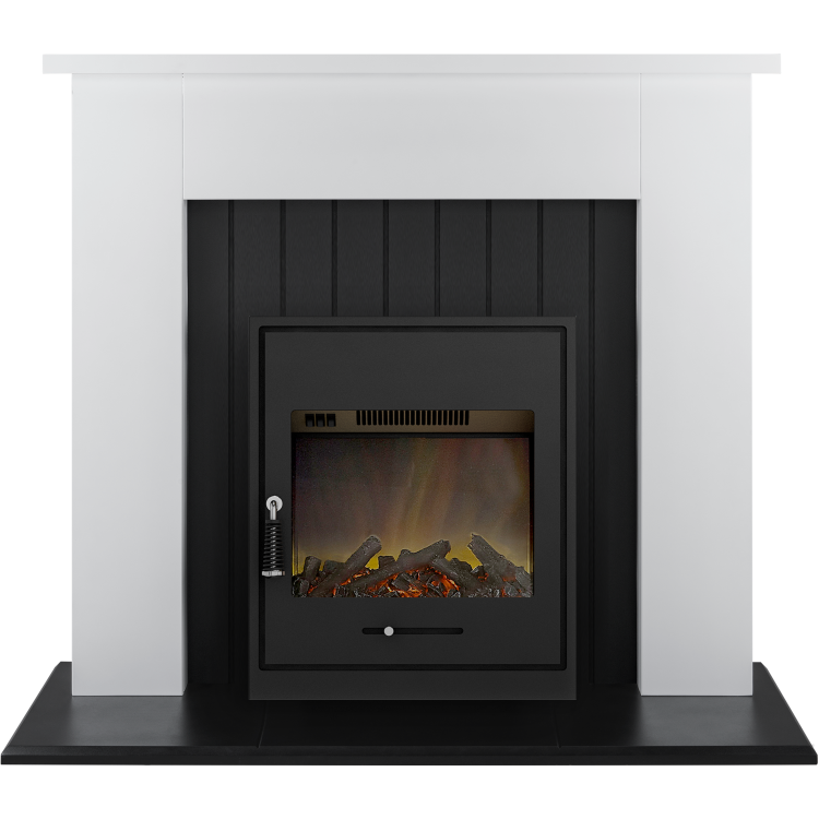 Adam Chessington Firelpace Suite in Pure White with Oslo Inset