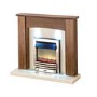 Adam Stanford Fireplace Suite in Walnut with Eclipse Electric Fire in Chrome and Downlights