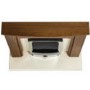 Adam Stanford Fireplace Suite in Walnut with Eclipse Electric Fire in Chrome and Downlights