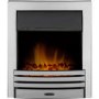 Adam Stanford Fireplace Suite in Walnut with Eclipse Electric Fire in Chrome and Downlights