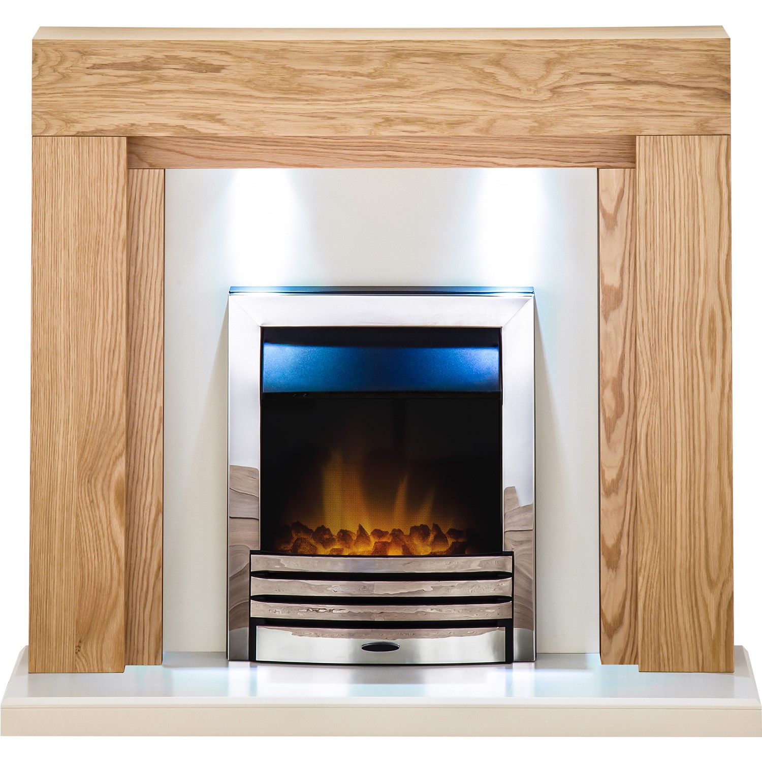 Adam Beaumont Fireplace Suite In Oak With Eclipse Electric Fire In